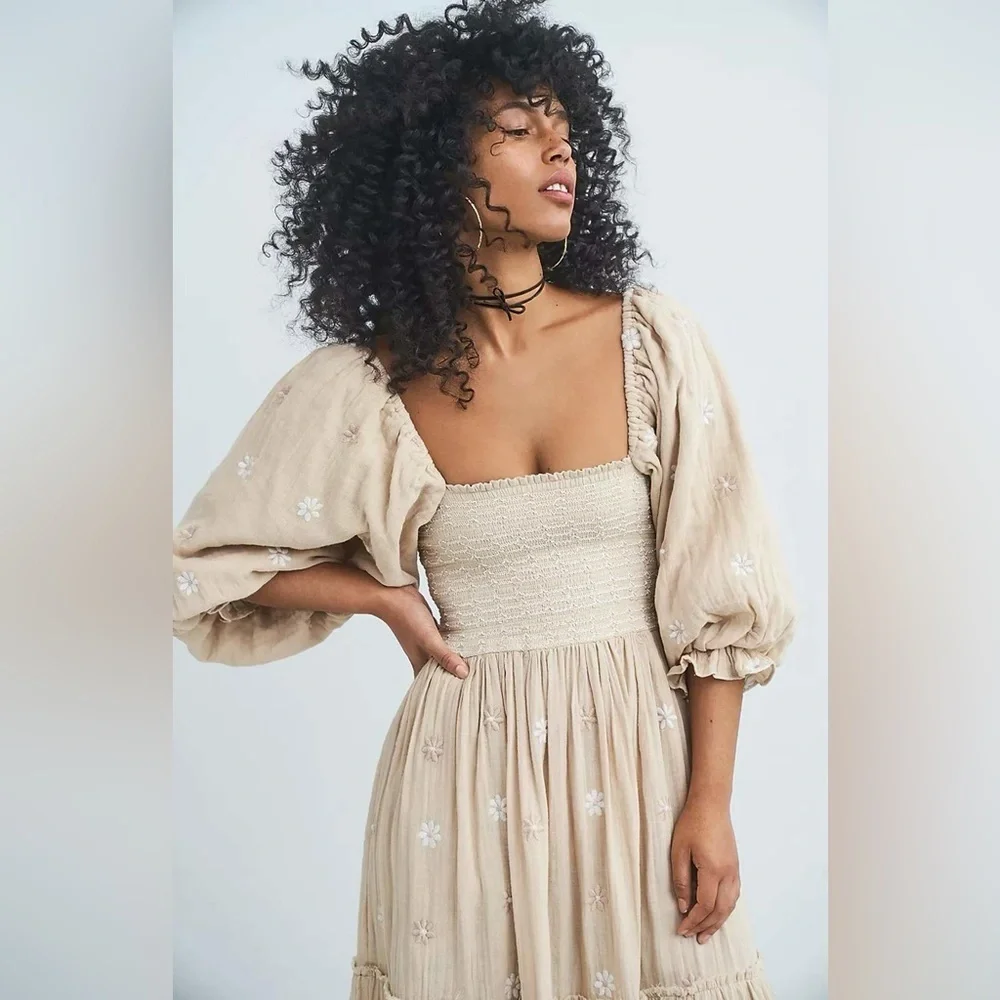 Free people Dahlia Embroidered Maxi Dress